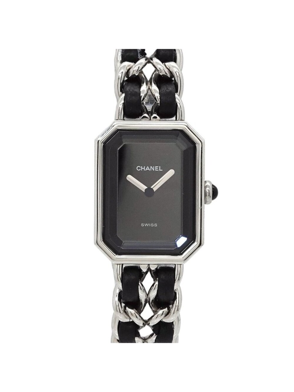 Chanel Premiere L Vintage Watch Black Silver Quartz